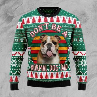 Bulldog Dog Dad Ugly Christmas Sweater | Favorety
