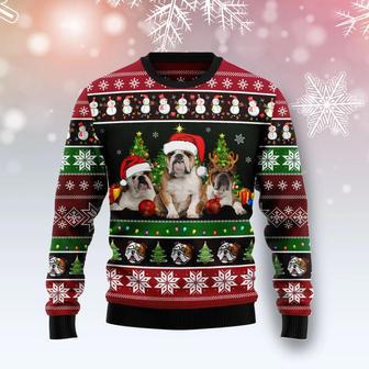 Bulldog Group Beauty Ugly Christmas Sweater unisex womens & mens, couples matching, friends, funny family sweater | Favorety UK