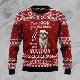 Bulldog True Friend Ugly Christmas Sweater | Favorety DE