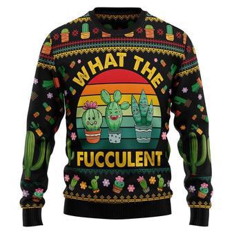 Cactus What the Fucculent Ugly Christmas Sweater | Favorety