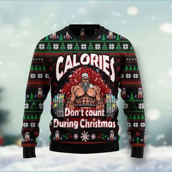 Calories Dont Count During Christmas unisex womens & mens, couples matching, friends, funny family ugly christmas holiday sweater gifts | Favorety UK