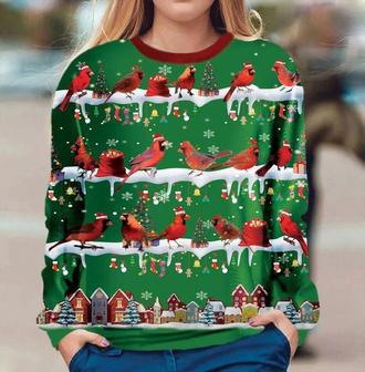 Cardinal Christmas Sweater Ugly Christmas Sweatshirt Xmas Gift For Bird Lovers | Favorety UK