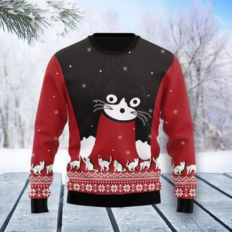 Cat Awesome unisex womens & mens, couples matching, friends, funny family ugly christmas holiday sweater gifts | Favorety CA