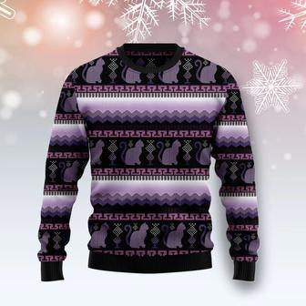 Cat Purple Pattern Ugly Christmas Sweater | Favorety DE