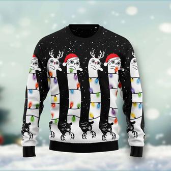 Cat unisex womens & mens, couples matching, friends, funny family ugly christmas holiday sweater gifts | Favorety