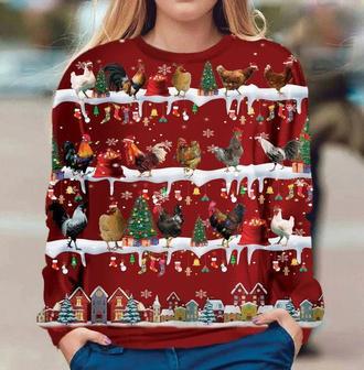 Chicken Christmas Sweater Cute Christmas Sweatshirt Xmas Idea Gift For Chicken Owner | Favorety AU