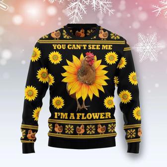 Chicken Flower Ugly Christmas Sweater unisex womens & mens, couples matching, friends, funny family ugly christmas holiday sweater | Favorety AU