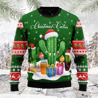 Christmas Cactus unisex womens & mens, couples matching, friends, cactus lover, funny family ugly christmas holiday sweater gifts | Favorety UK