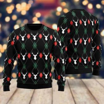 Christmas Deers Argyle Ugly Christmas Sweater For Men & Women | Favorety