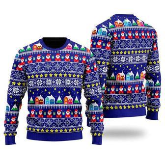 Christmas Santa And Houses Ugly Christmas Sweater For Men & Women | Favorety