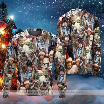 Christmas Star Wars With Santa Hat And Christmas Trees Darth Vader Yoda | Favorety
