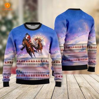 Cowboy Santa Claus Ugly Christmas Sweater For Men & Women | Favorety CA