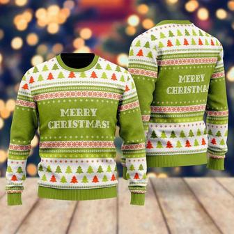 Crazy Green Christmas Pattern Ugly Christmas Sweater For Men & Women | Favorety UK