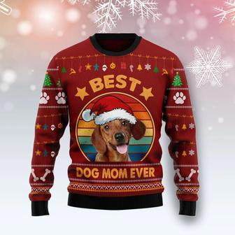 Dachshund Best Dog Mom Ever Ugly Christmas Sweater | Favorety DE