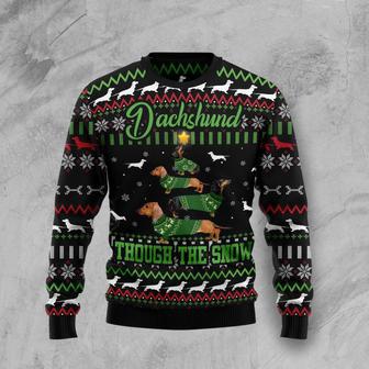 Dachshund Through Snow Christmas Ugly Christmas Sweater | Favorety CA