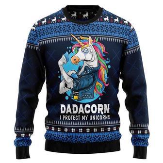 Dadacorn Protector Of My Unicorns Ugly Christmas Sweater | Favorety CA