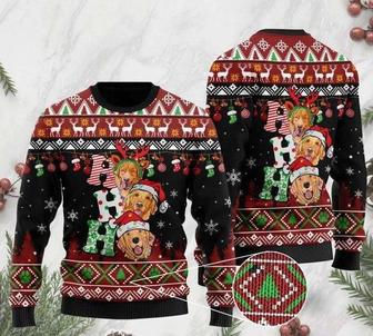 Dog Lover Golden Retriever Ho Ho Ho Ugly Christmas Sweater For Men & Women | Favorety DE