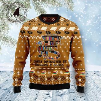 Dragon and Book Ugly Christmas Sweater | Favorety DE