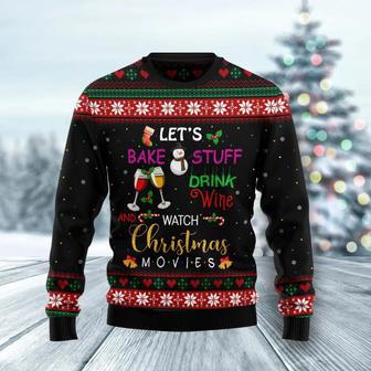 Drink wine and watch christmas movies Ugly Christmas Sweater | Favorety UK