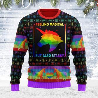 Feeling Magical But Also Stabby Ugly Christmas Sweater | Favorety UK