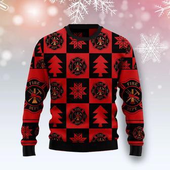 Firefighter Christmas Pattern Ugly Christmas Sweater | Favorety AU