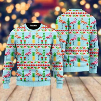 Flamingo Flamingle All The Way Pattern Ugly Christmas Sweater For Men & Women | Favorety