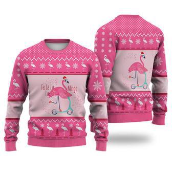 Flamingo Lalala Christmas Sweater Christmas Knitted Print Sweatshirt | Favorety UK