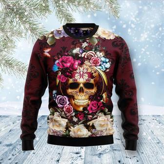 Flower Skull Ugly Christmas Sweater | Favorety AU