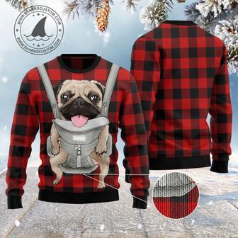 Front Carrier Dog Pug Ugly Christmas Sweater unisex womens & mens, couples matching, friends, funny family sweater gifts 1 | Favorety UK