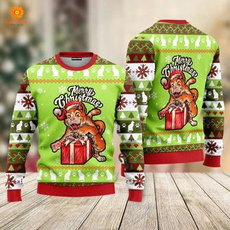 Funny Cat Merry Christmas Ugly Christmas Sweater For Men & Women | Favorety