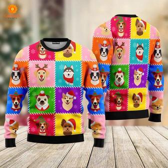 Funny Dog Face Christmas Ugly Christmas Sweater For Men & Women | Favorety