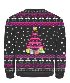 Funny Flamingo Tree Ugly Christmas Sweater For Men & Women 1 | Favorety