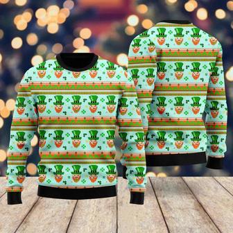 Funny Leprechauns Patricks Pattern Ugly Christmas Sweater For Men & Women | Favorety CA