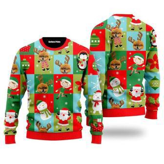 Funny Pomeranian Wears Reindeer In Christmas Holiday Pattern Ugly Christmas Sweater For Men & Women | Favorety DE