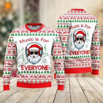 Funny Santa Music Is For Everyone Ugly Christmas Sweater For Men & Women Adult | Favorety