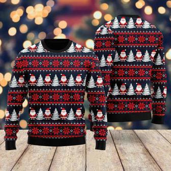 Funny Santa Snow Tree Ugly Christmas Sweater For Men & Women | Favorety