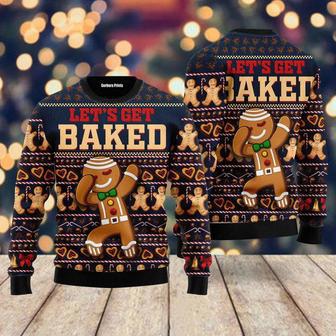 Ginger Bread Lets Get Baked Ugly Christmas Sweater For Men & Women | Favorety CA