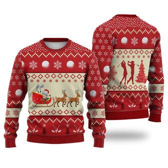 Golf Reindeer Christmas Sweater Christmas Knitted Print Sweatshirt | Favorety CA