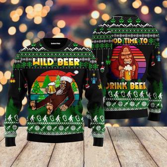 Good Time To Drink Beer Bigfoot Beer Christmas Ugly Christmas Sweater For Men & Women | Favorety