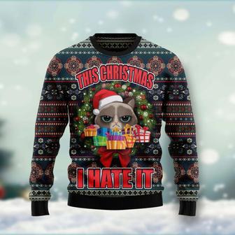 Grumpy Cat This Christmas I Hate It Ugly Christmas Sweater | Favorety UK