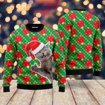 Happy Cat With Ornarment Christmas Ball Ugly Christmas Sweater For Men & Women | Favorety