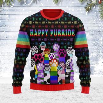 Happy Purride LGBT Ugly Christmas Sweater | Favorety