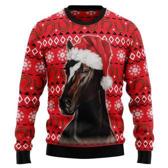 Horse Christmas Pattern Ugly Christmas Sweater | Favorety CA