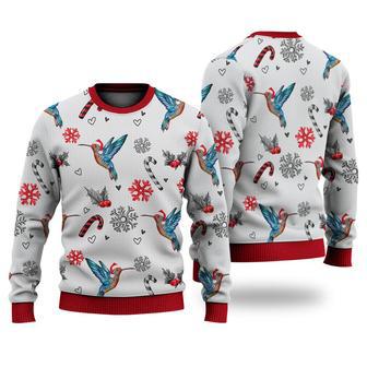 Hummingbird Christmas Pattern Sweater Christmas Knitted Print Sweatshirt | Favorety DE