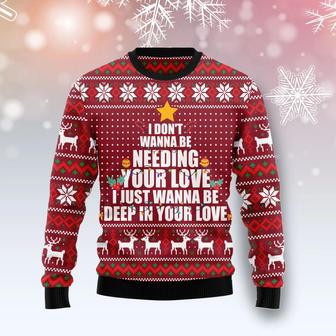I just wanna be deep in your love unisex womens & mens, couples matching, friends, funny family ugly christmas holiday sweater gifts | Favorety