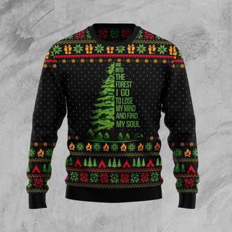 Into The Forest I Go Camping Ugly Christmas Sweater | Favorety