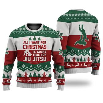 Jiu Jitsu All I Want For Christmas Sweater Christmas Christmas Knitted Print Sweatshirt | Favorety UK