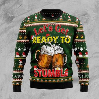 Let‘s Get Ready To Stumble Beer unisex womens & mens, couples matching, friends, beer lover, funny family ugly christmas holiday sweater gifts | Favorety