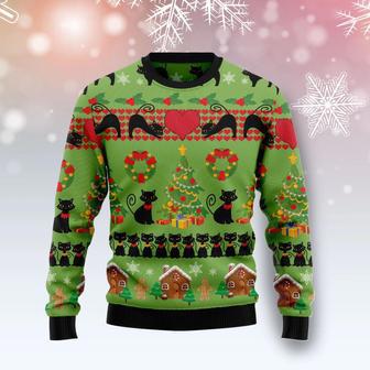 Love Black Cat Ugly Christmas Sweater | Favorety DE