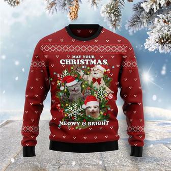 May Your Christmas Be Meowy & Bright Ugly Christmas Sweater | Favorety DE